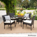 Charles Outdoor 5-piece Wicker Dining Set with Cushions by Christopher Knight Home