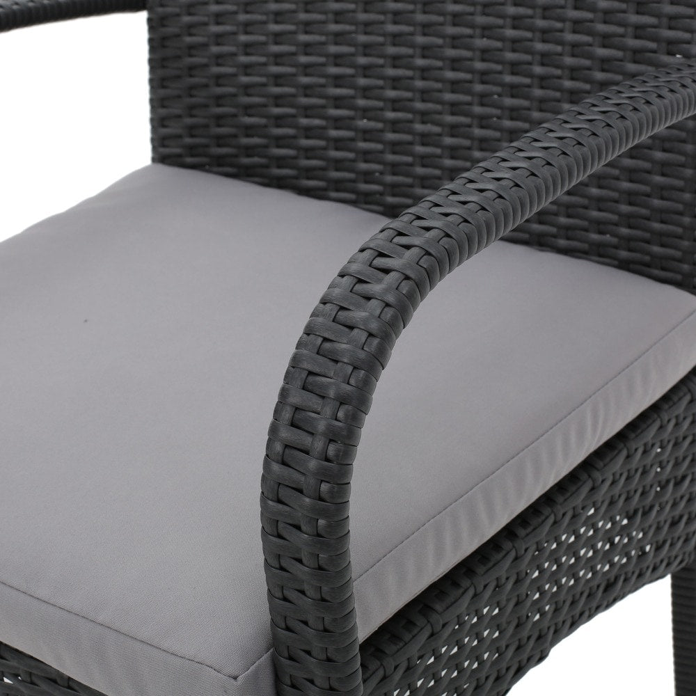 Charles Outdoor 5-piece Wicker Dining Set with Cushions by Christopher Knight Home