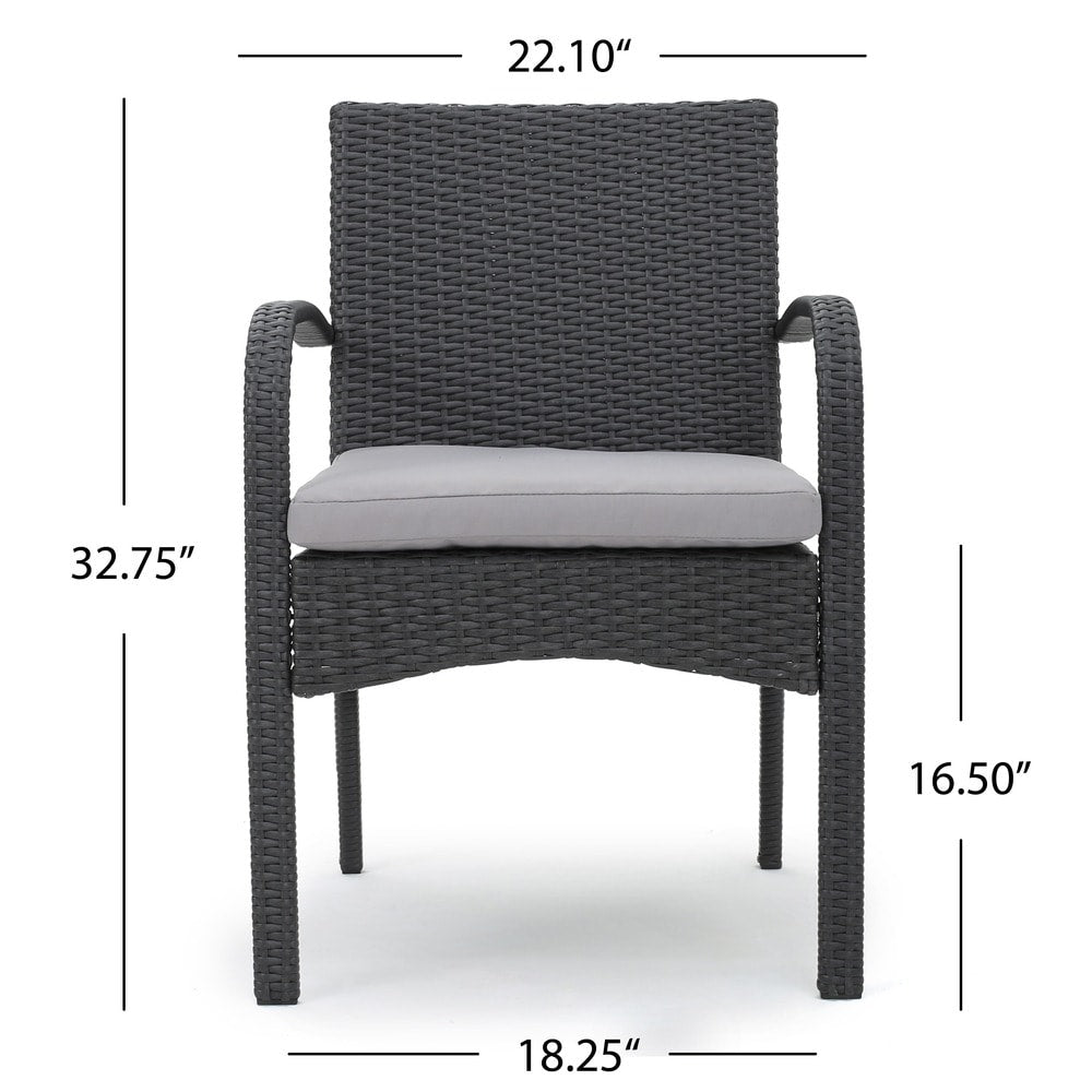 Charles Outdoor 5-piece Wicker Dining Set with Cushions by Christopher Knight Home