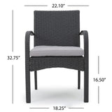 Charles Outdoor 5-piece Wicker Dining Set with Cushions by Christopher Knight Home