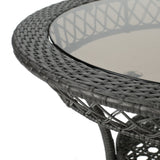 Charles Outdoor 5-piece Wicker Dining Set with Cushions by Christopher Knight Home