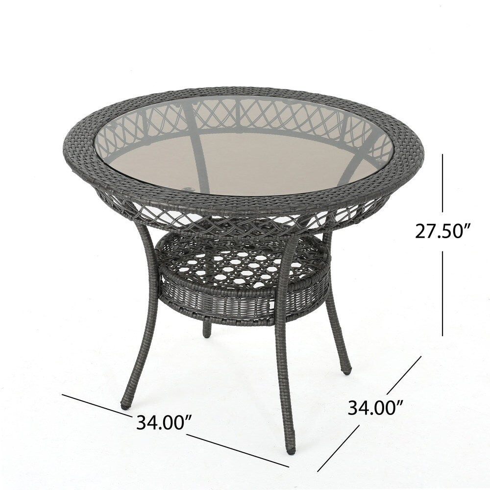 Charles Outdoor 5-piece Wicker Dining Set with Cushions by Christopher Knight Home
