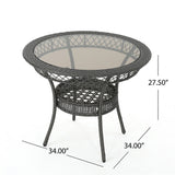 Charles Outdoor 5-piece Wicker Dining Set with Cushions by Christopher Knight Home