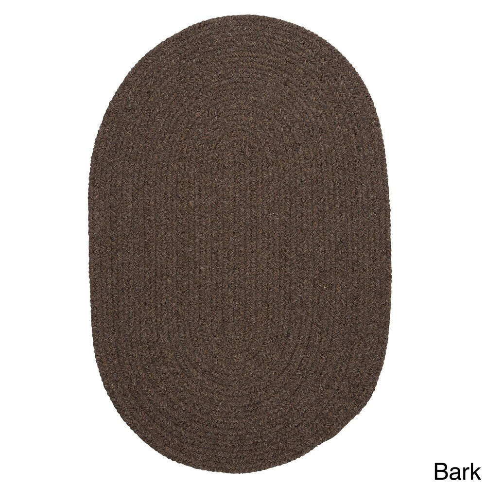 Charleston Wool-blend Textured Solid Reversible Braided Rug