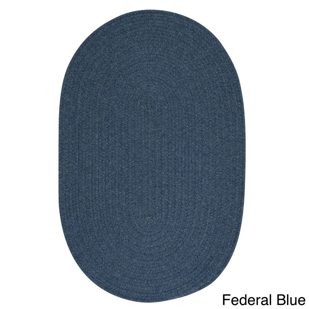 Charleston Wool-blend Textured Solid Reversible Braided Rug