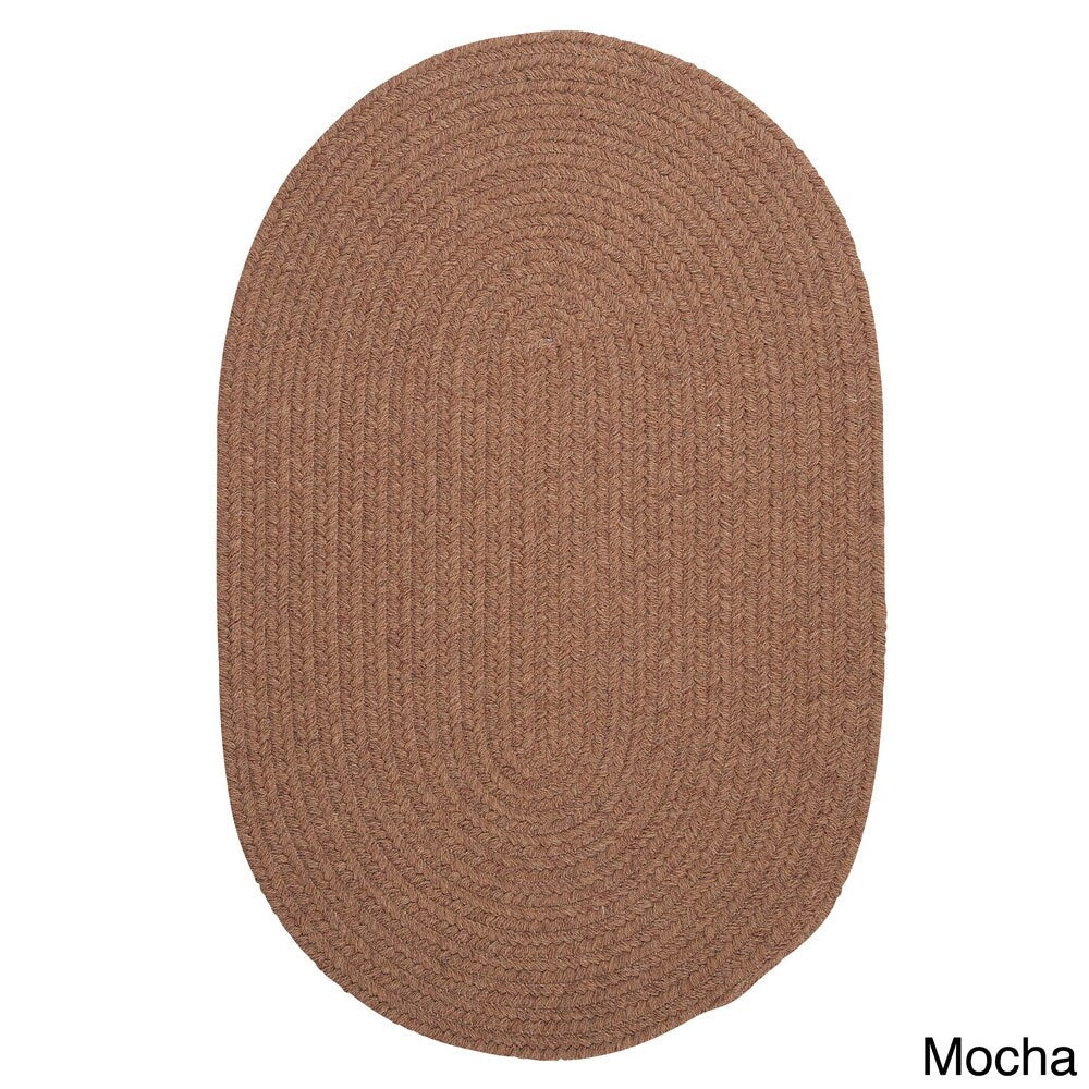 Charleston Wool-blend Textured Solid Reversible Braided Rug