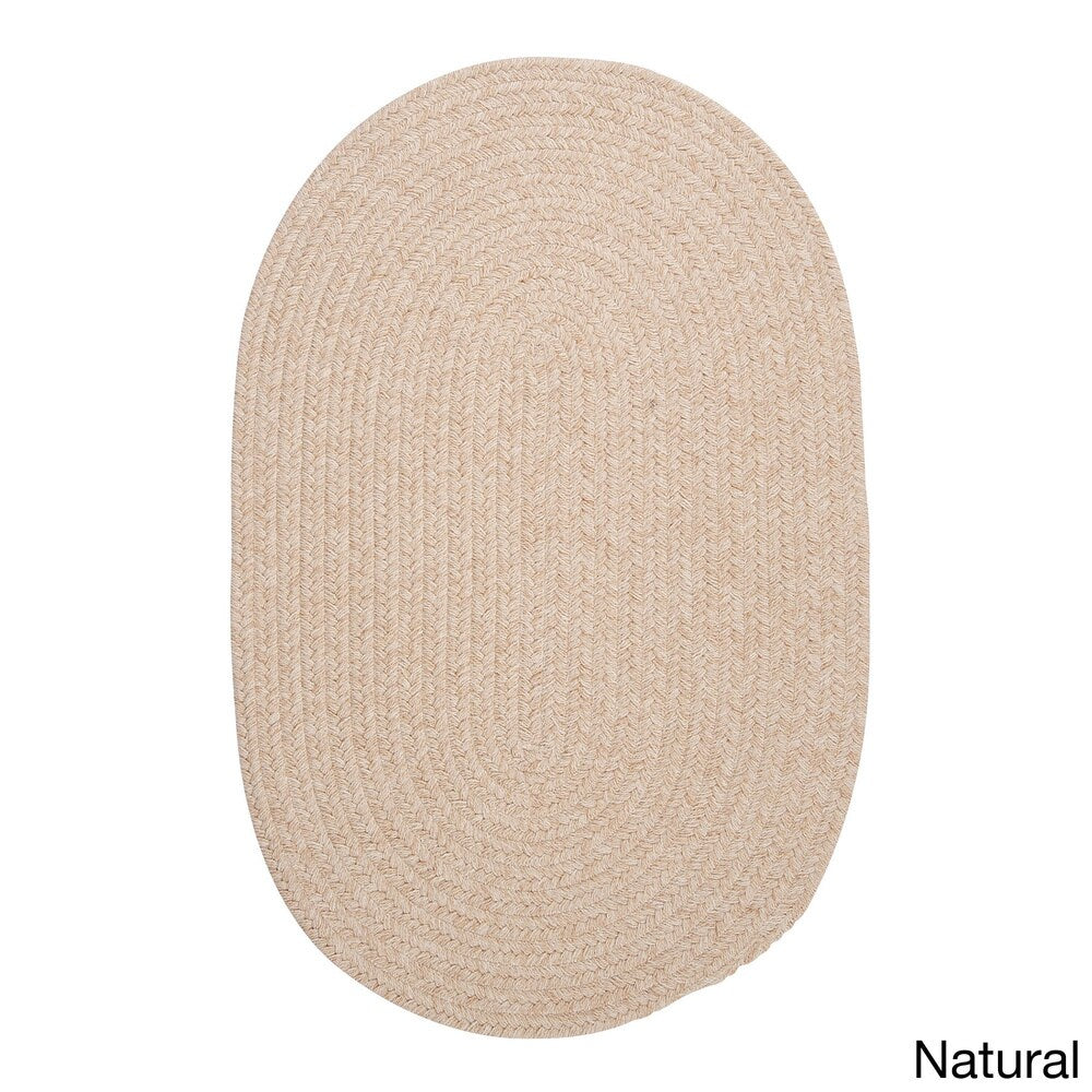 Charleston Wool-blend Textured Solid Reversible Braided Rug