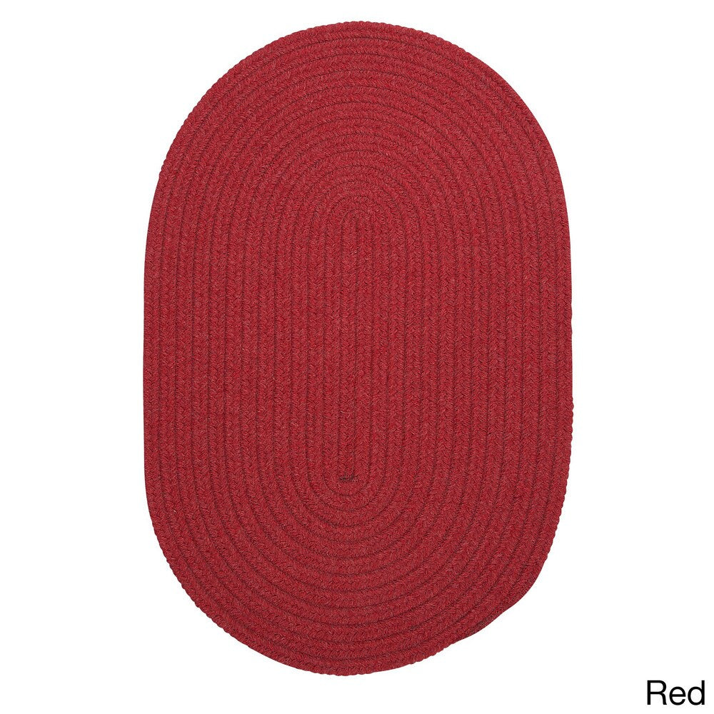 Charleston Wool-blend Textured Solid Reversible Braided Rug