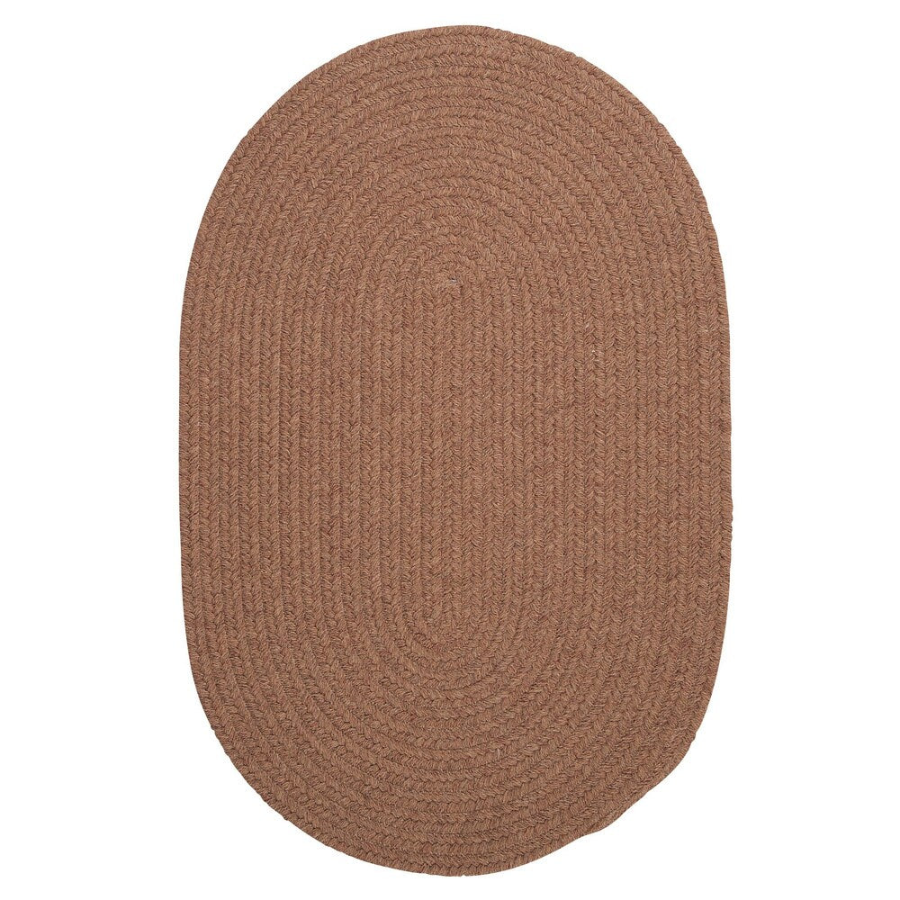 Charleston Wool-blend Textured Solid Reversible Braided Rug