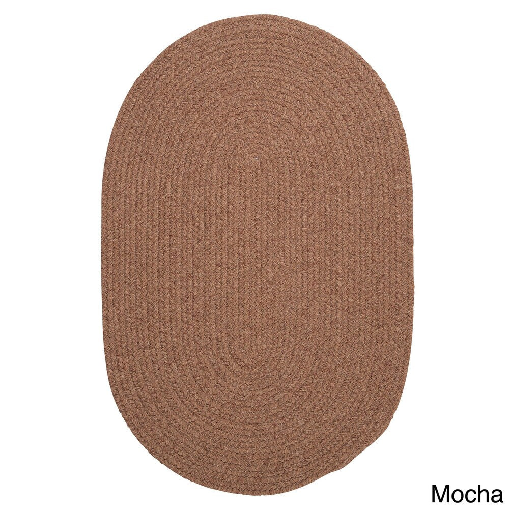 Charleston Wool-blend Textured Solid Reversible Braided Rug