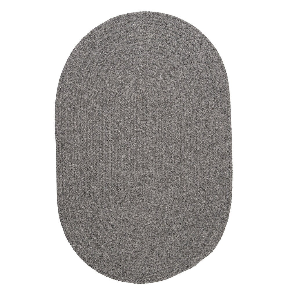 Charleston Wool-blend Textured Solid Reversible Braided Rug