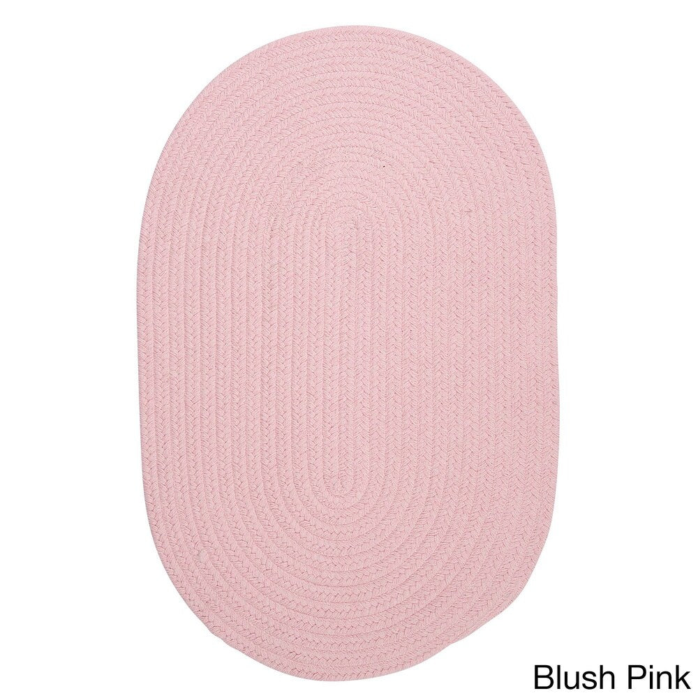 Charleston Wool-blend Textured Solid Reversible Braided Rug