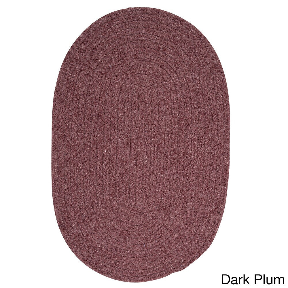 Charleston Wool-blend Textured Solid Reversible Braided Rug
