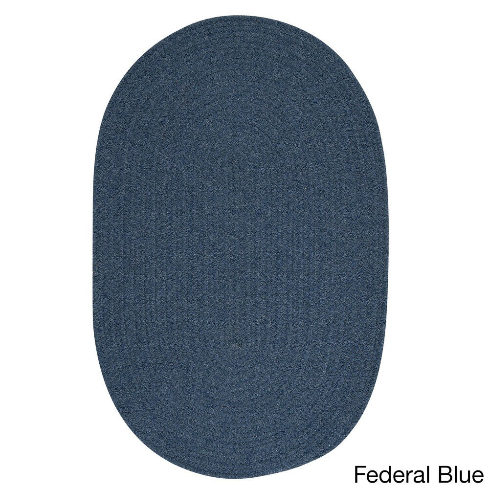 Charleston Wool-blend Textured Solid Reversible Braided Rug