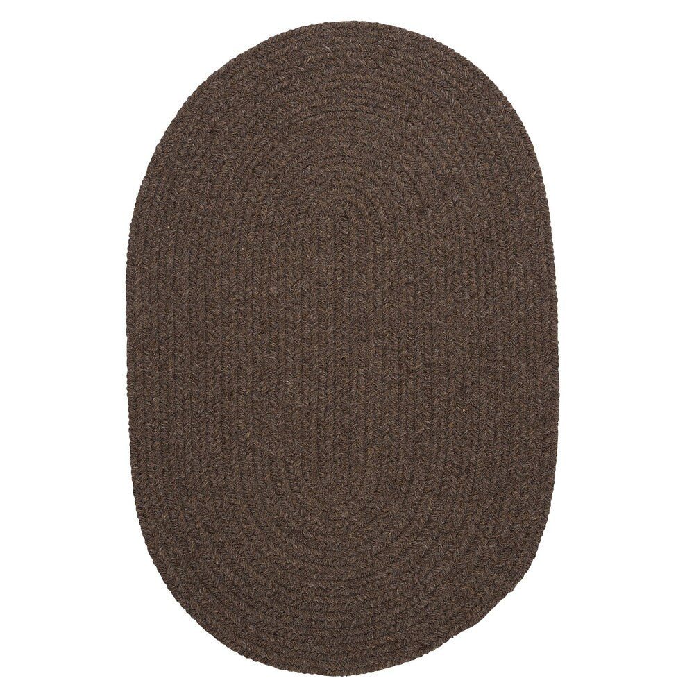 Charleston Wool-blend Textured Solid Reversible Braided Rug