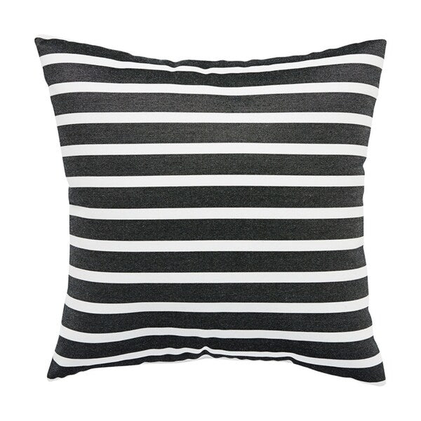 Charleston Indoor/ Outdoor Stripe Black/ White Throw Pillow