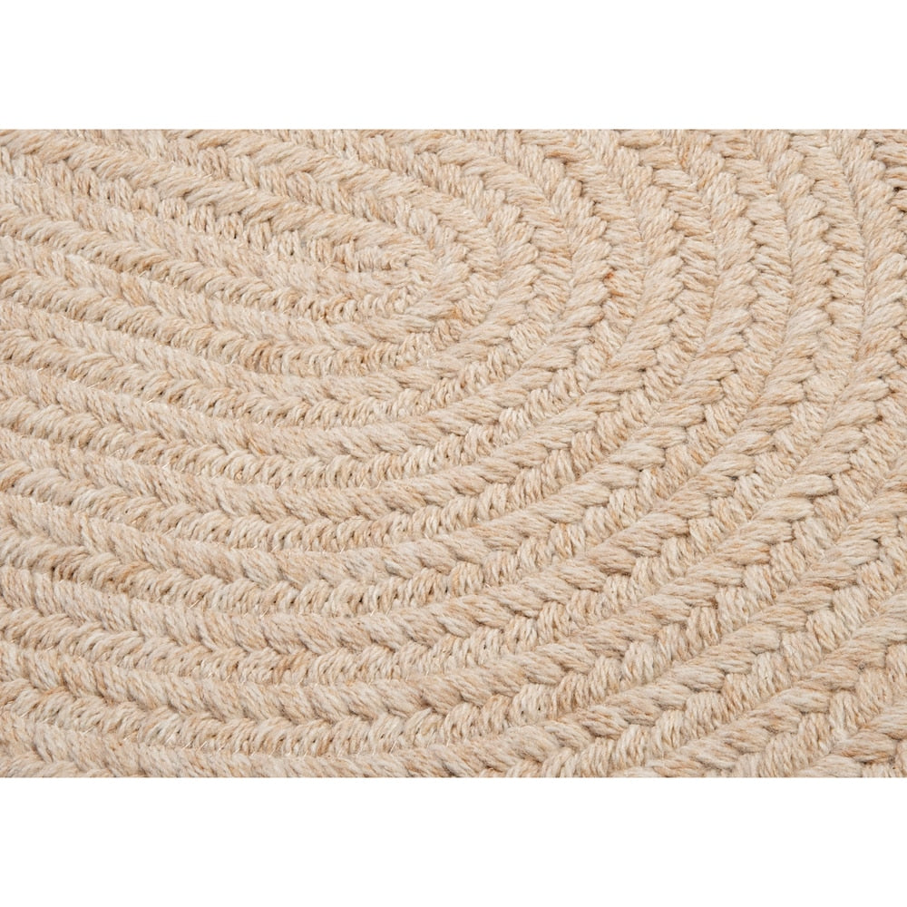 Charleston Wool-blend Textured Solid Reversible Braided Rug