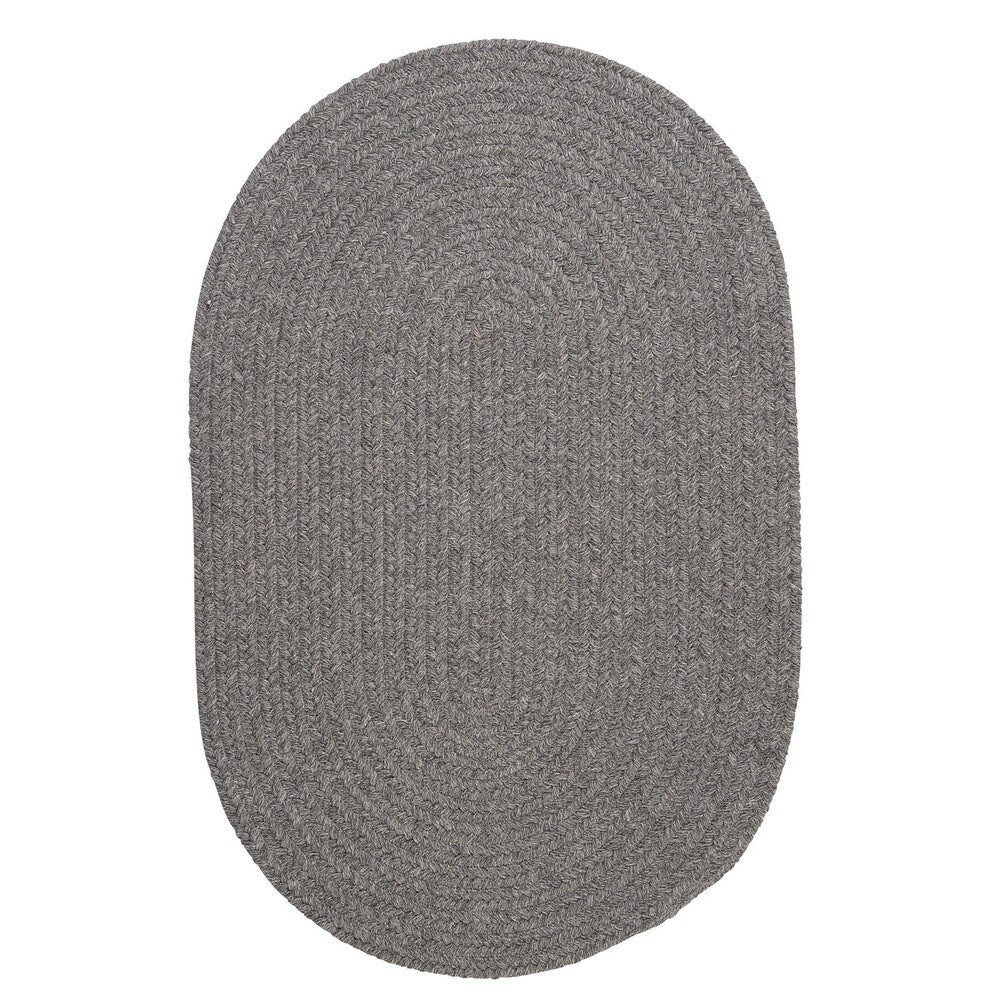 Charleston Wool-blend Textured Solid Reversible Braided Rug