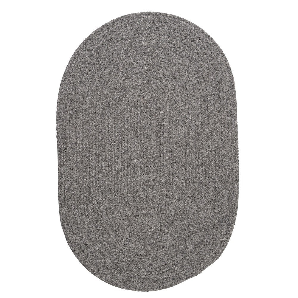 Charleston Wool-blend Textured Solid Reversible Braided Rug