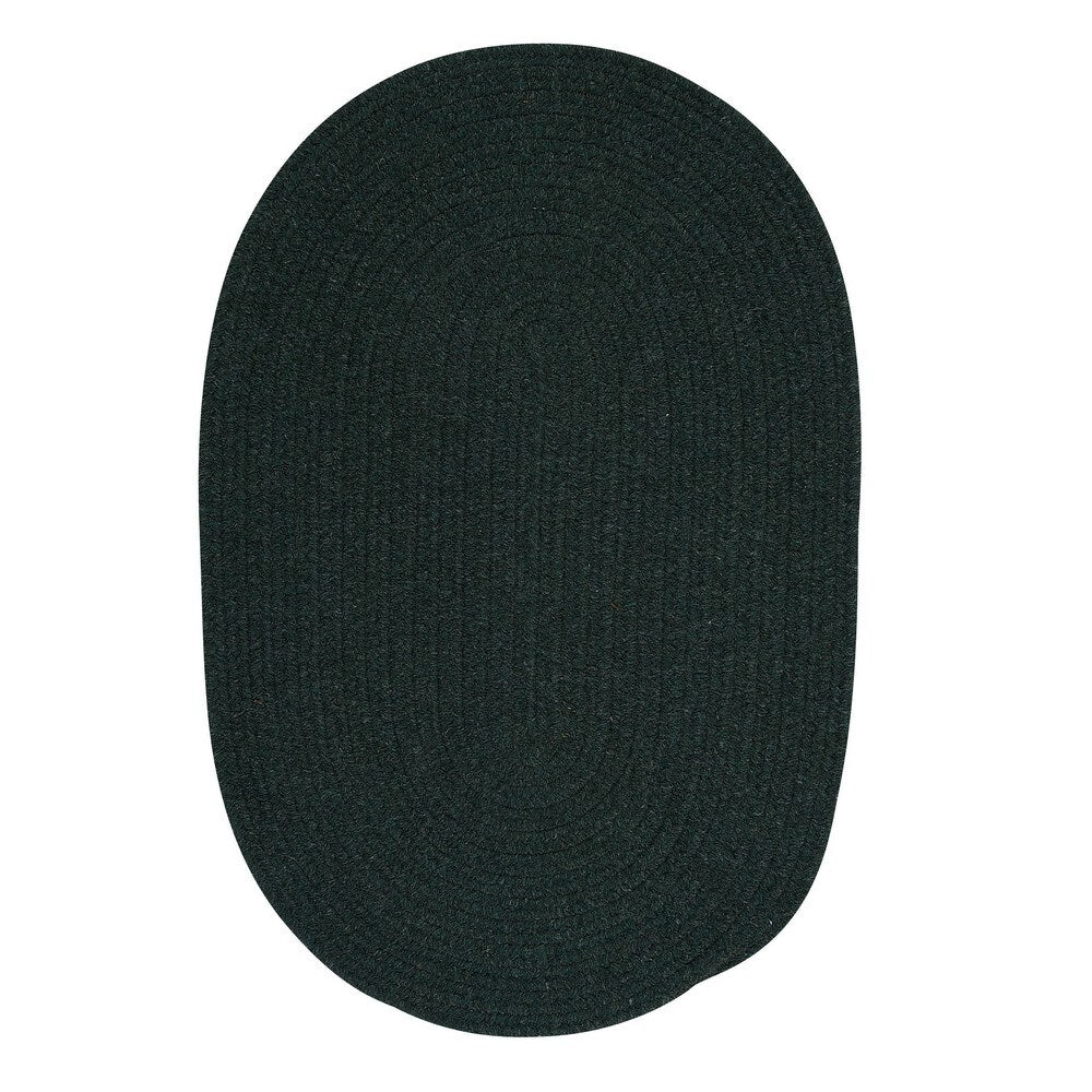 Charleston Wool-blend Textured Solid Reversible Braided Rug