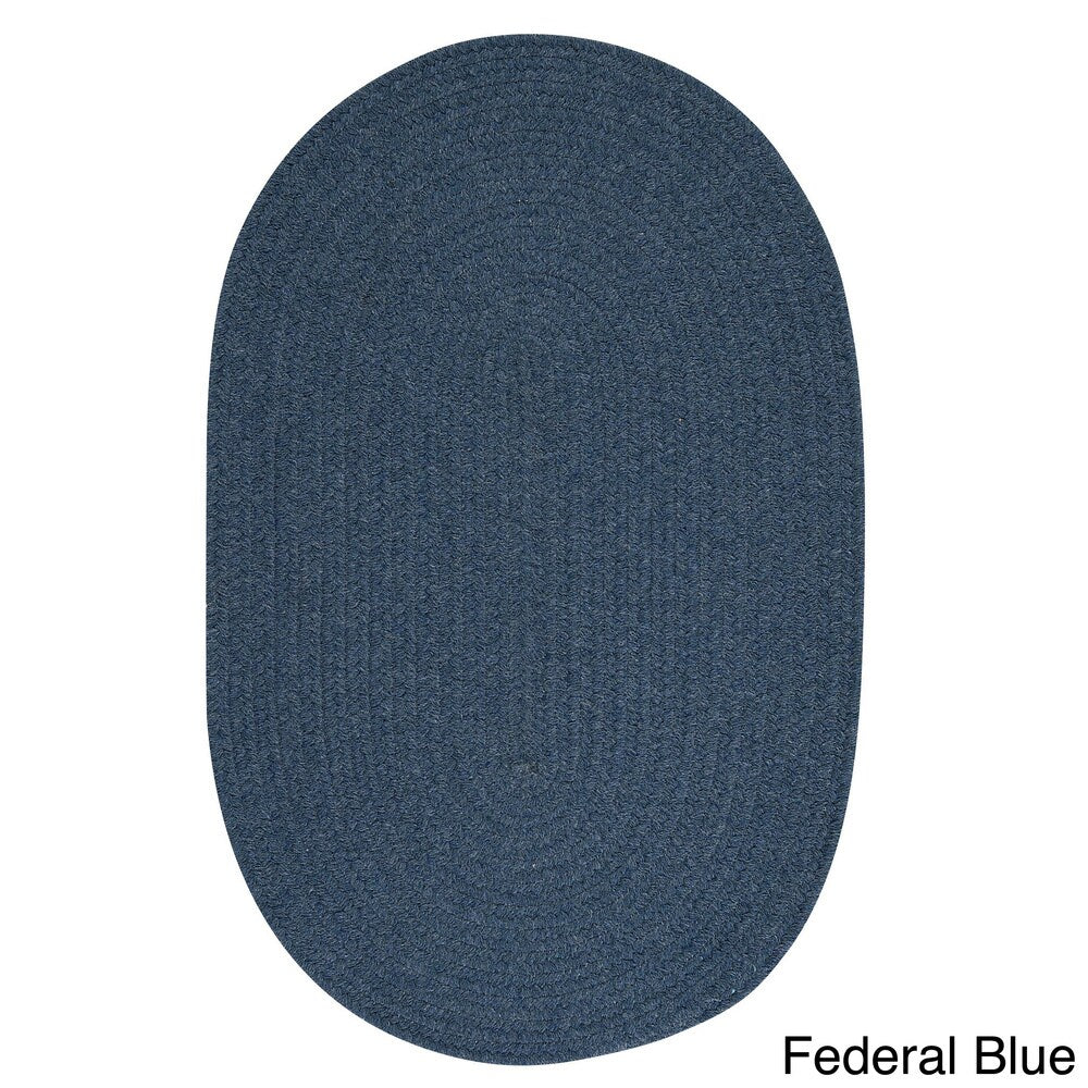 Charleston Wool-blend Textured Solid Reversible Braided Rug