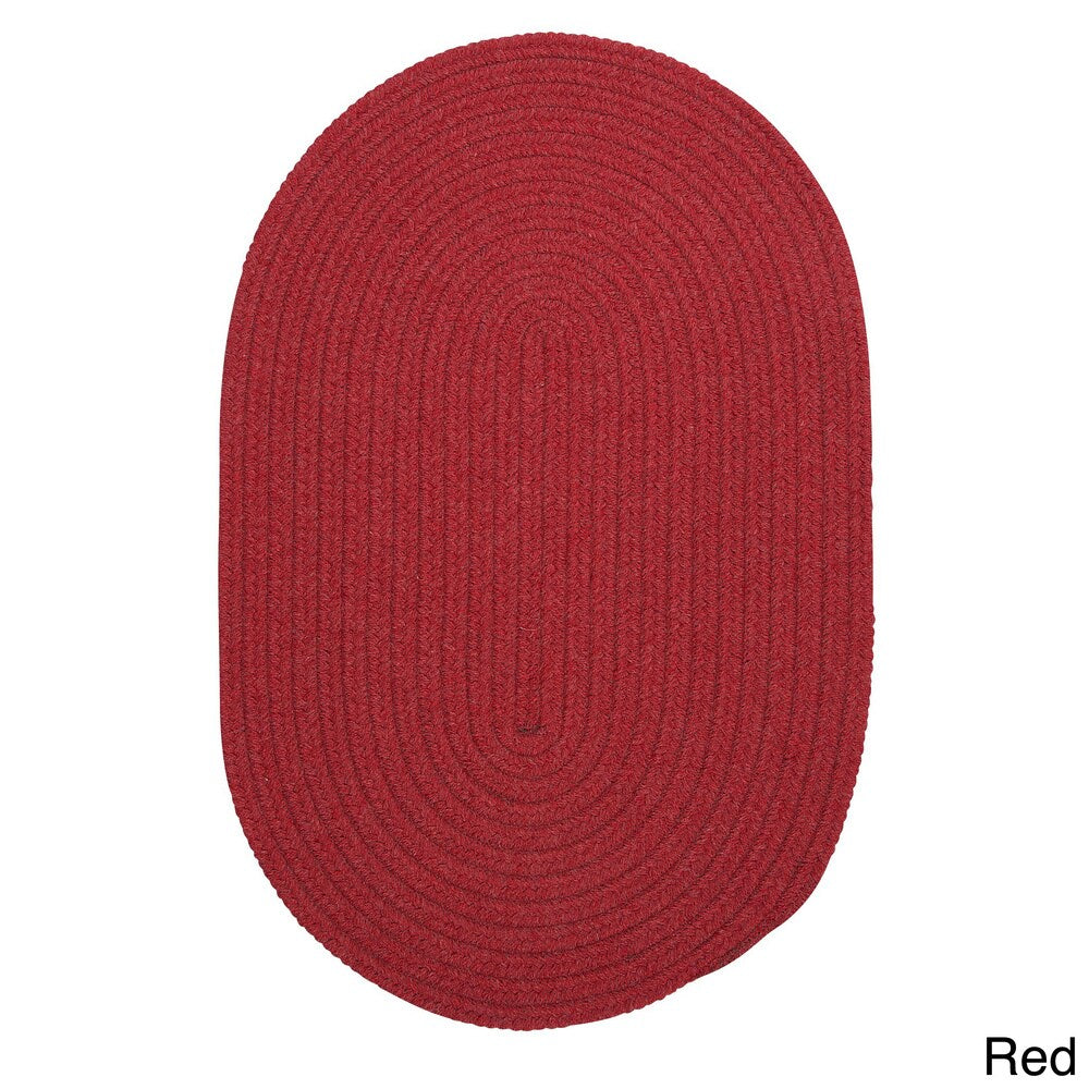 Charleston Wool-blend Textured Solid Reversible Braided Rug