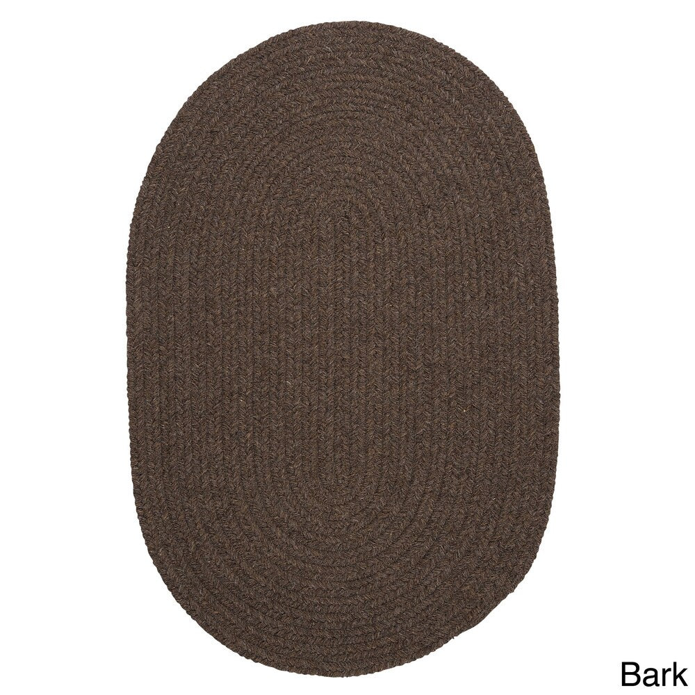 Charleston Wool-blend Textured Solid Reversible Braided Rug