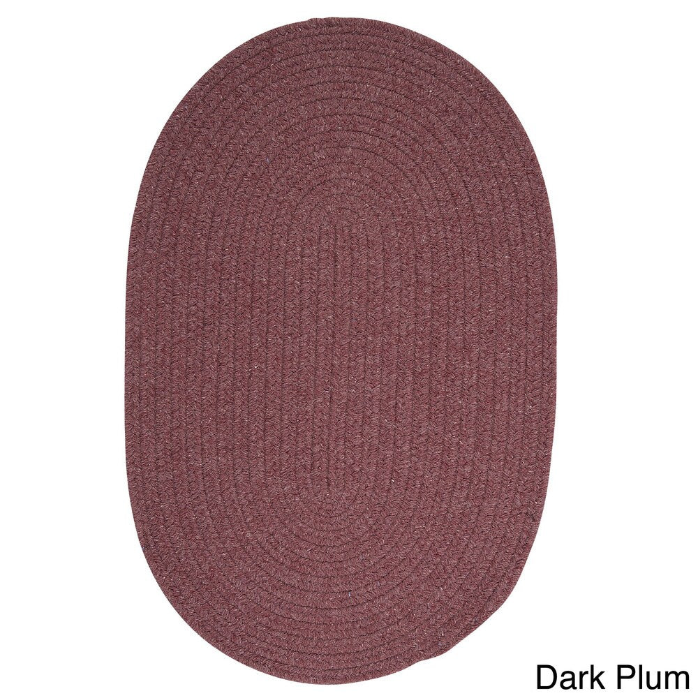 Charleston Wool-blend Textured Solid Reversible Braided Rug