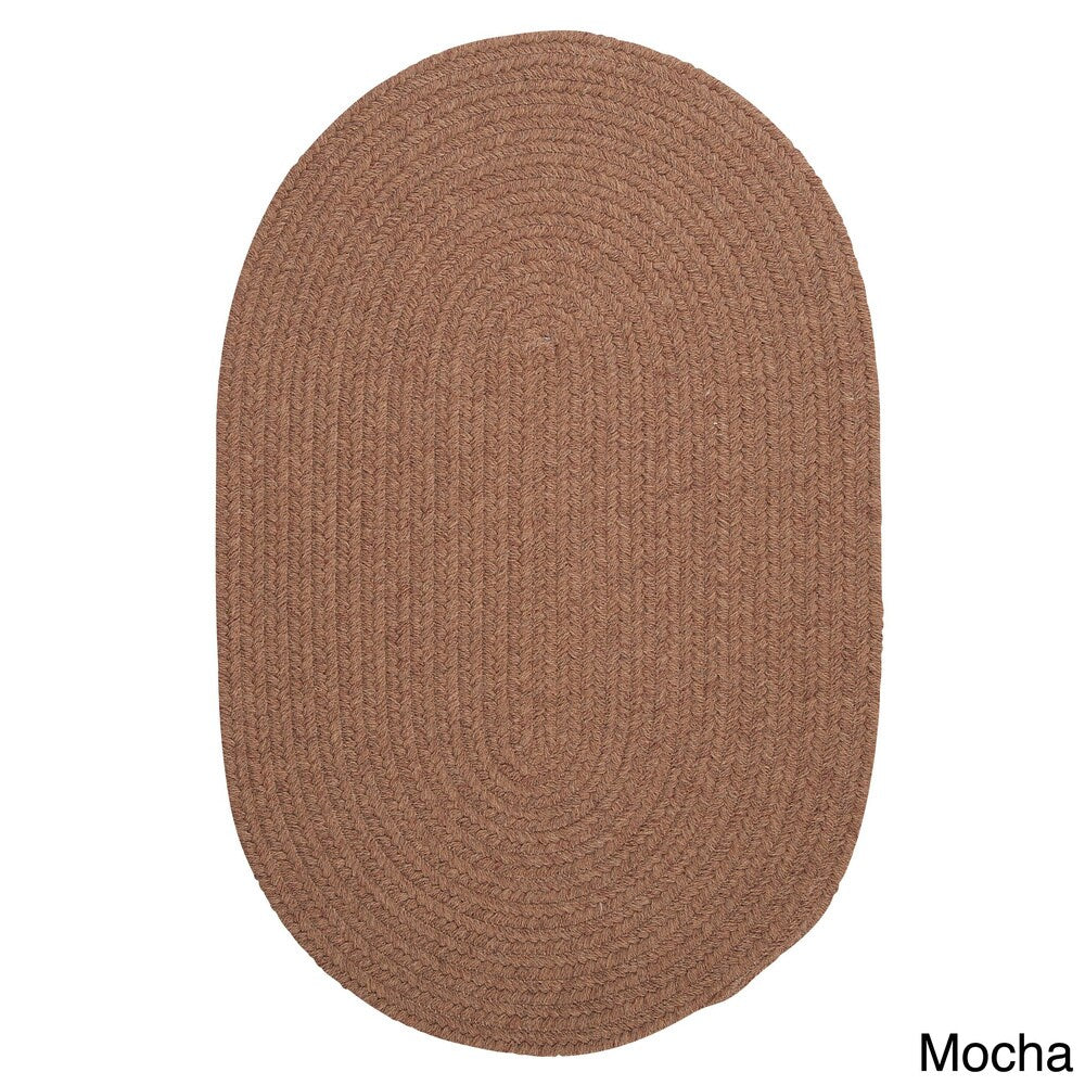 Charleston Wool-blend Textured Solid Reversible Braided Rug