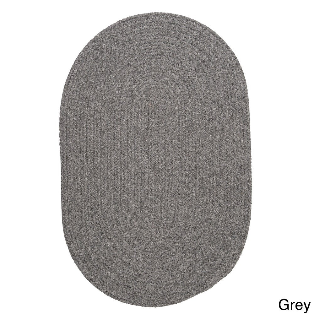 Charleston Wool-blend Textured Solid Reversible Braided Rug