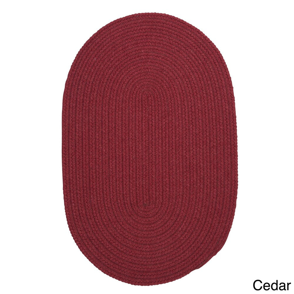Charleston Wool-blend Textured Solid Reversible Braided Rug