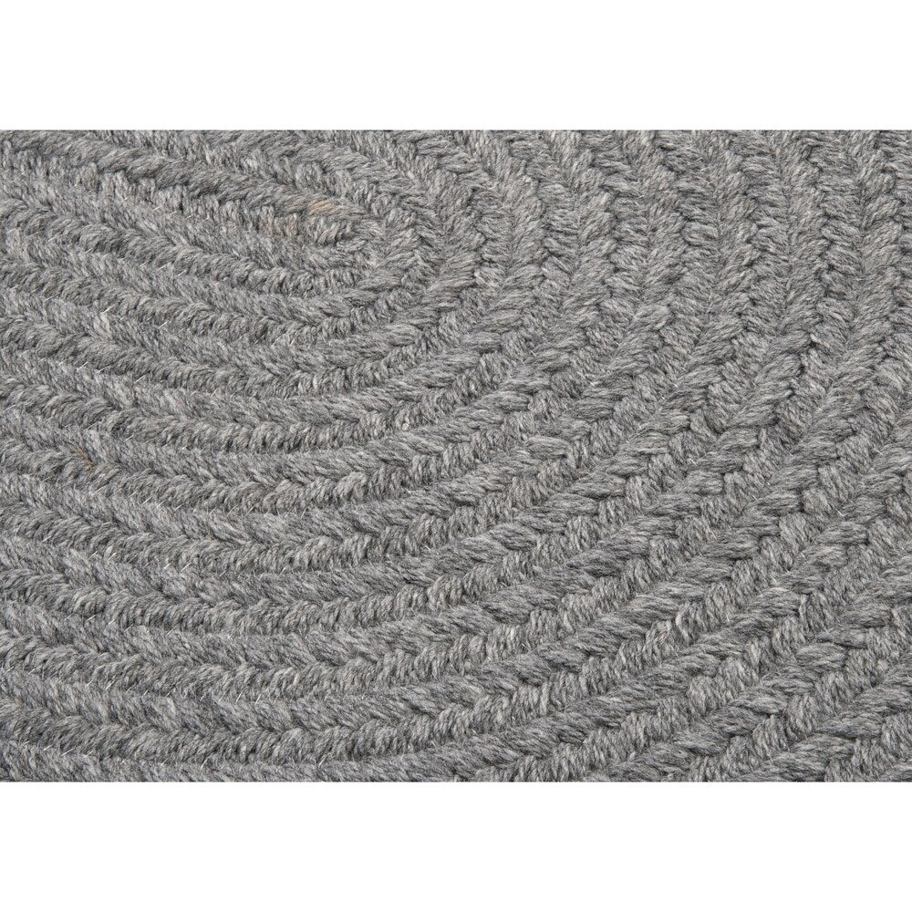 Charleston Wool-blend Textured Solid Reversible Braided Rug