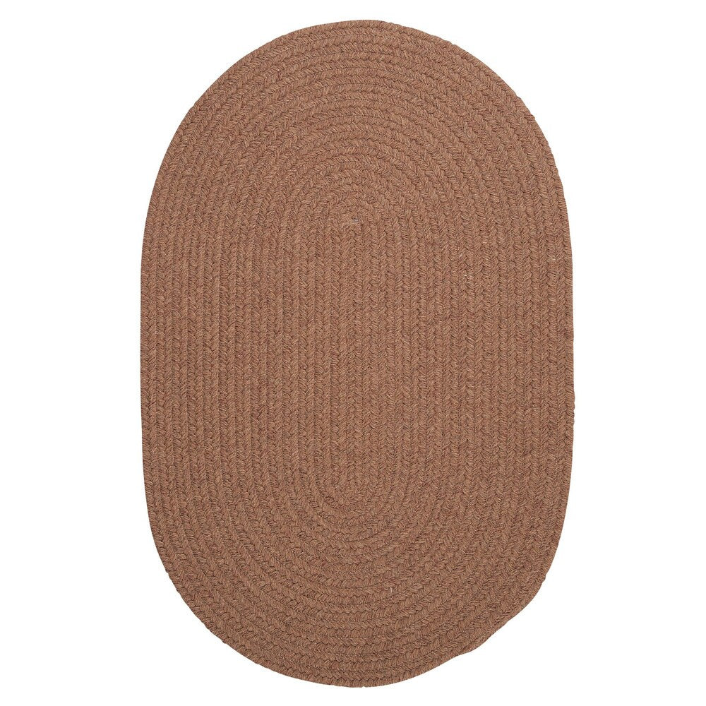 Charleston Wool-blend Textured Solid Reversible Braided Rug