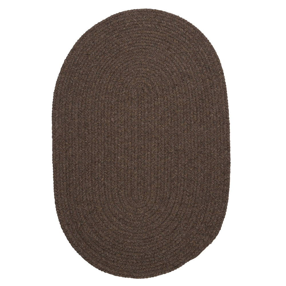 Charleston Wool-blend Textured Solid Reversible Braided Rug
