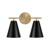 Charlie 2-Light Vanity - 15"W x 10"H x 7"E