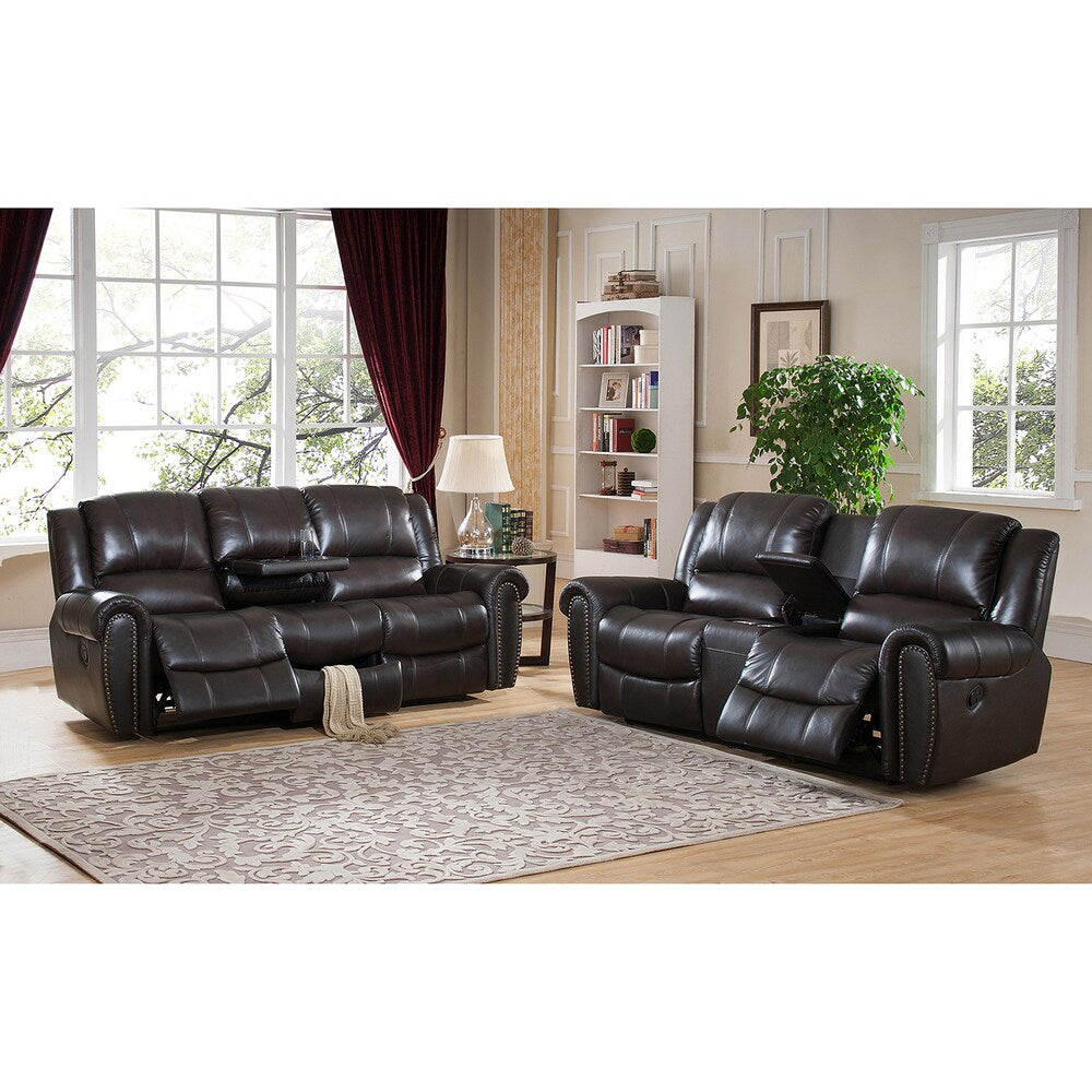 Charlotte Leather Reclining Sofa and Loveseat Set