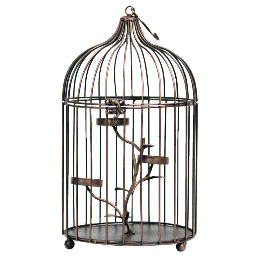 Benzara Charming Brown Metal Bird Cage