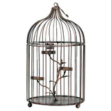 Benzara Charming Brown Metal Bird Cage