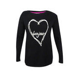 Charter Club Women's Plus Size Bonjour Heart Graphic Sweater