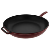 Chasseur 11-inch Red French Enameled Cast Iron Fry pan with Glass Lid