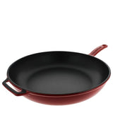 Chasseur 11-inch Red French Enameled Cast Iron Fry pan with Glass Lid