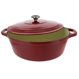 Chasseur 7.25-quart Red French Enameled Cast Iron Oval Dutch Oven
