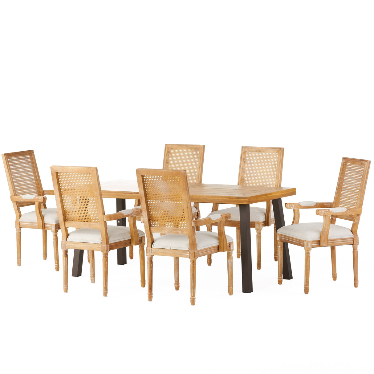 Chatau Fabric and Wood 7 Piece Dining Set by Christopher Knight Home