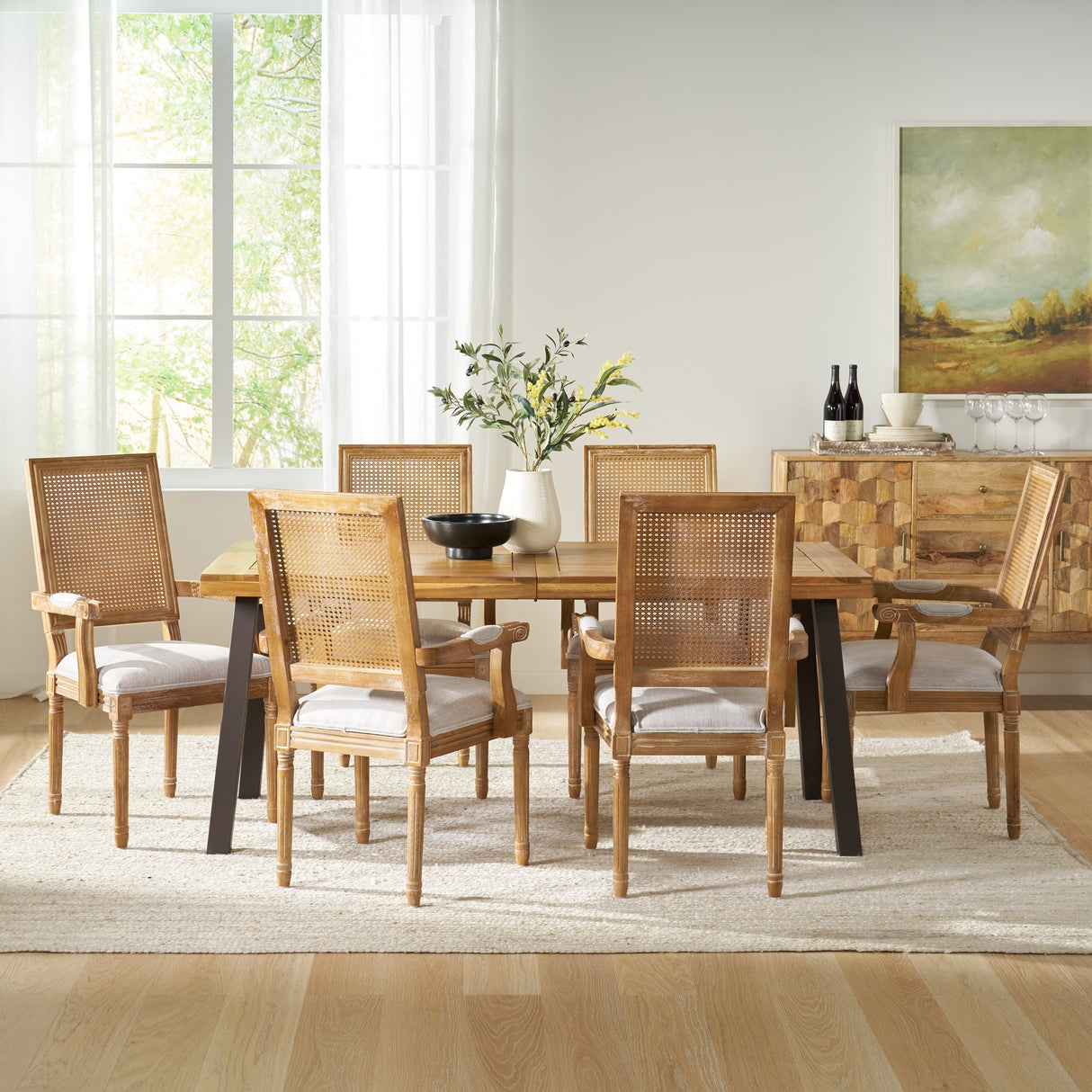 Chatau Fabric and Wood 7 Piece Dining Set by Christopher Knight Home