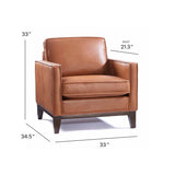 New Heights Chatfield Brown Genuine Leather Armchair