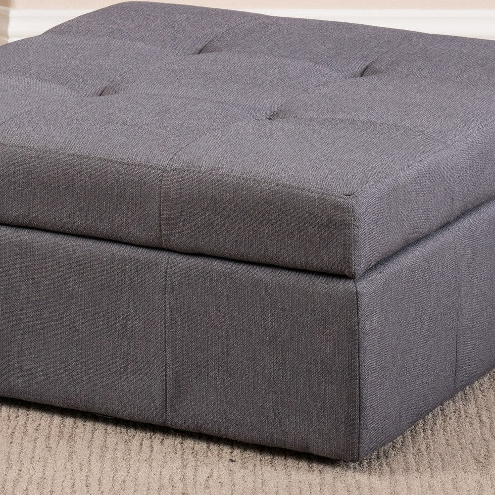 Chatsworth Tufted Rolling Storage Ottoman by Christopher Knight Home