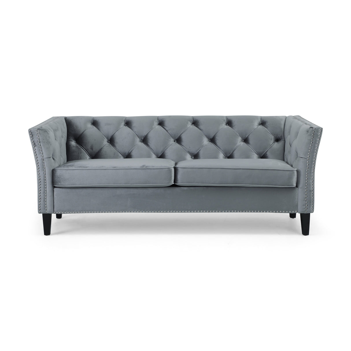 Chatwin Contemporary Tufted Velvet Sofa by Christopher Knight Home - 32.50" D x 77.00" W x 30.25" H