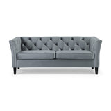 Chatwin Contemporary Tufted Velvet Sofa by Christopher Knight Home - 32.50" D x 77.00" W x 30.25" H