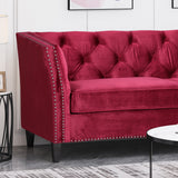 Chatwin Contemporary Tufted Velvet Sofa by Christopher Knight Home - 32.50" D x 77.00" W x 30.25" H
