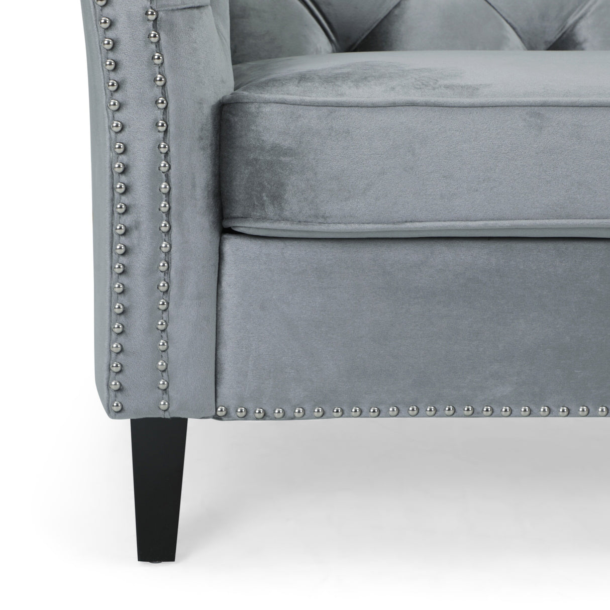 Chatwin Contemporary Tufted Velvet Sofa by Christopher Knight Home - 32.50" D x 77.00" W x 30.25" H
